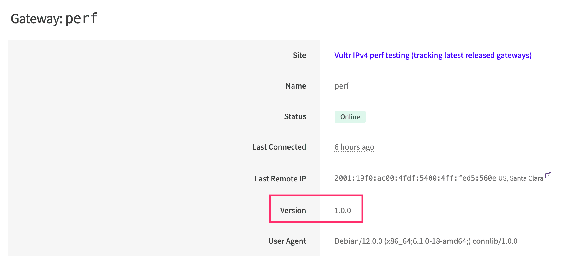 Gateway upgrade verification